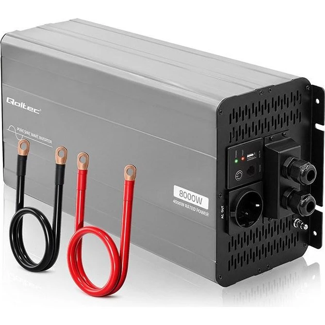 Qoltec Spændingsomformer Pure Sine Wave 12V til 230V 4000/8000W