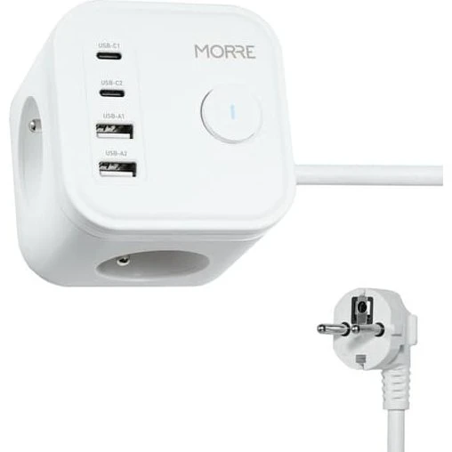 TIROSS MORRE POWER CUBE 3G - 2xUSB, 2xUSBC, 3x230V, 1,5m