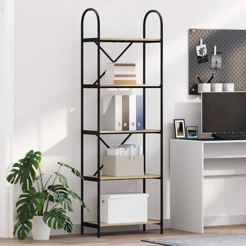 Bogreol Sonoma eg 60x30x183 cm - sort stålramme