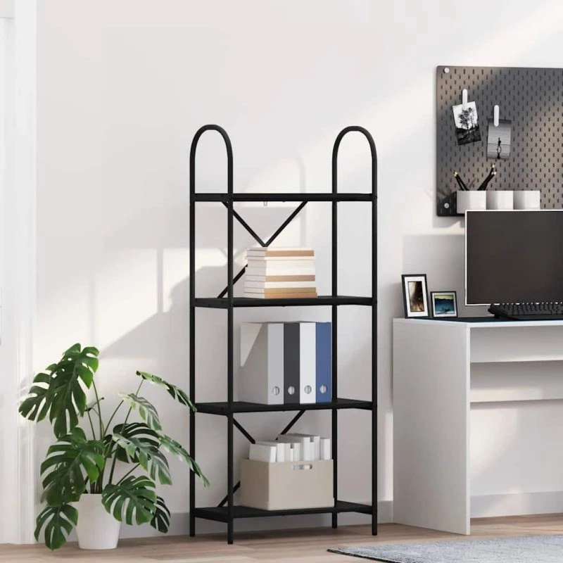 Bogreol Sort eg 60x30x146 cm i konstrueret træ