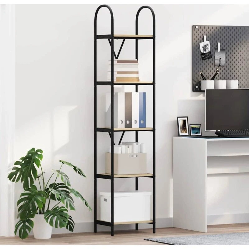 Bogreol Sonoma eg 40x30x183 cm – sort stålramme