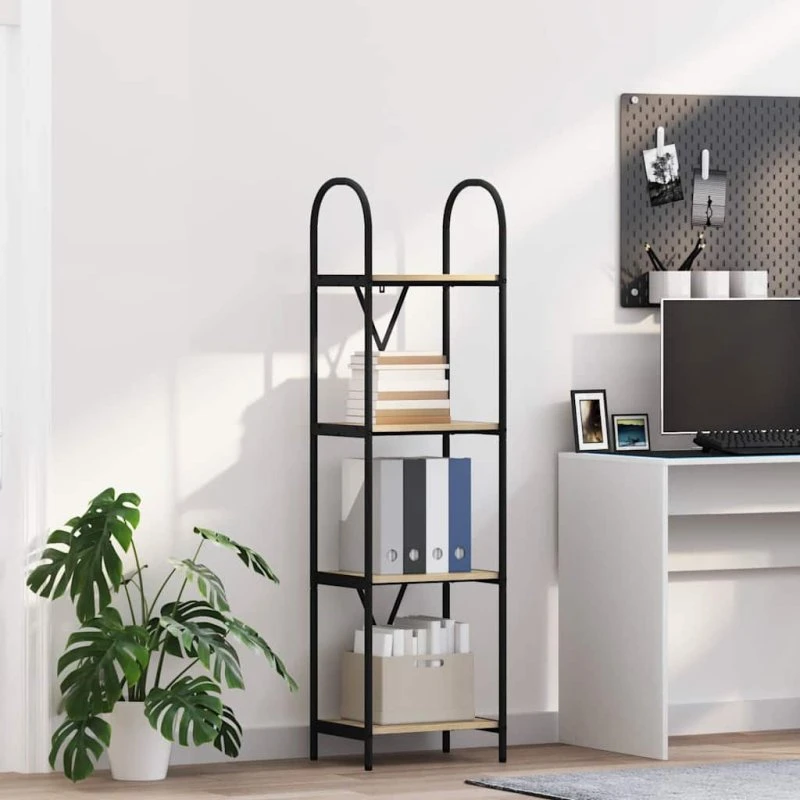 Bogreol Sonoma eg 40×30×146 cm – Sort stålramme