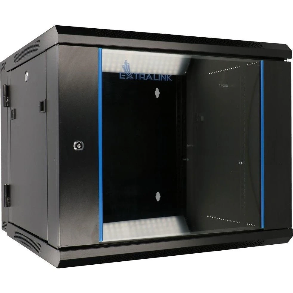 Extralink Vægmonteret Rackskab 9U 600x600 mm - Sort