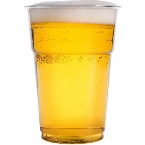 Plastik ølkrus 500 ml - 50 stk - Transparent