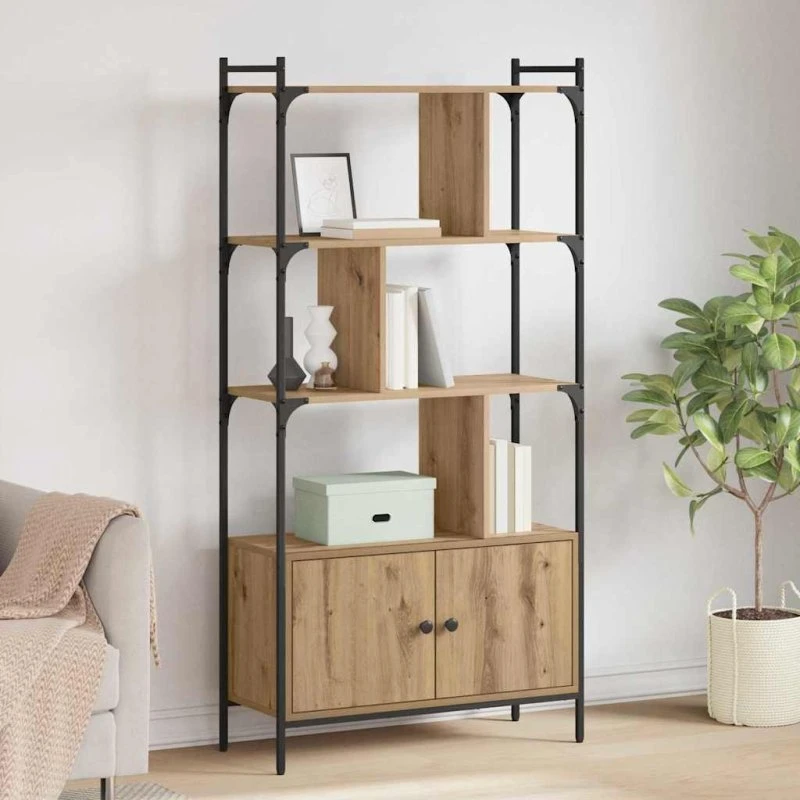 Bogreol i konstrueret træ - moderne, minimalistisk