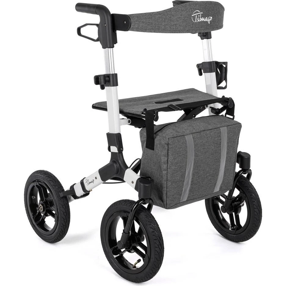 Timago RANGER SILVER 4-hjulet terrænrollator - Sølv