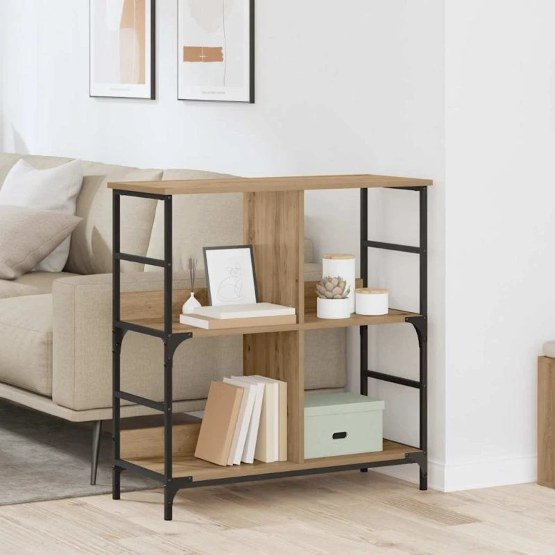 Bogreol Artisan Eg i konstrueret træ 78,5x33x82 cm