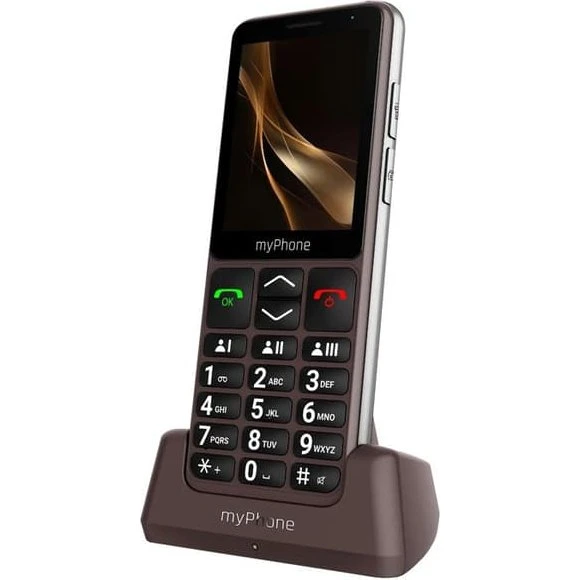 myPhone Bueno LTE Seniortelefon med 2,8" skærm, Brun