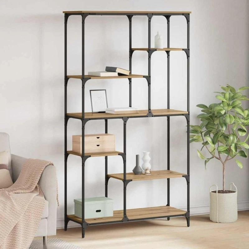 Artisan bogreol i egetræ 99×35,5×176 cm