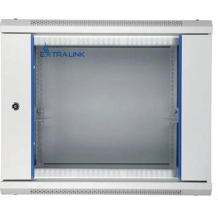 Extralink Vægmonteret Rackskab 9U 600x600 mm - Grå