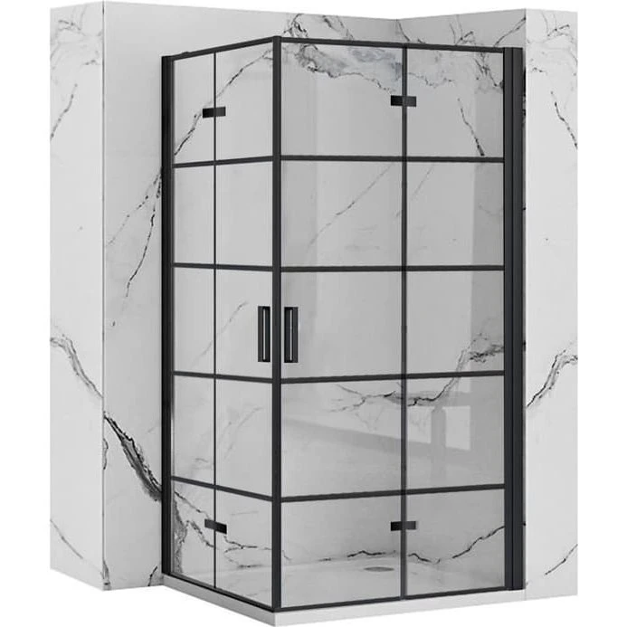 REA Molier Double Brusekabine 90x90 Sort - 190 cm