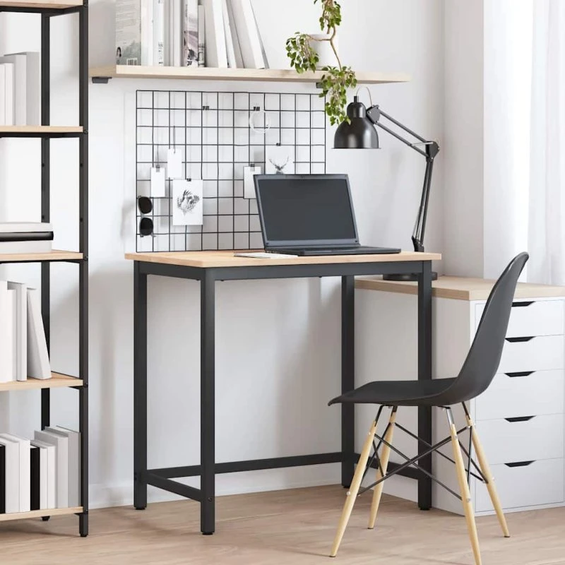 Skrivebord 80x50x77 cm i ingeniørtræ og stål