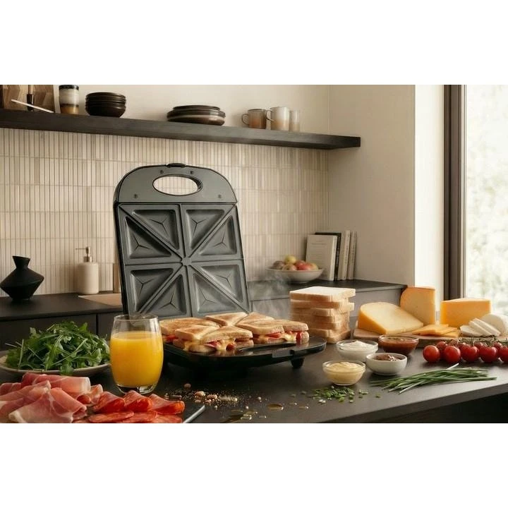PROMIS STP25 XXL Sandwichmaskine til 4 toast - Sort