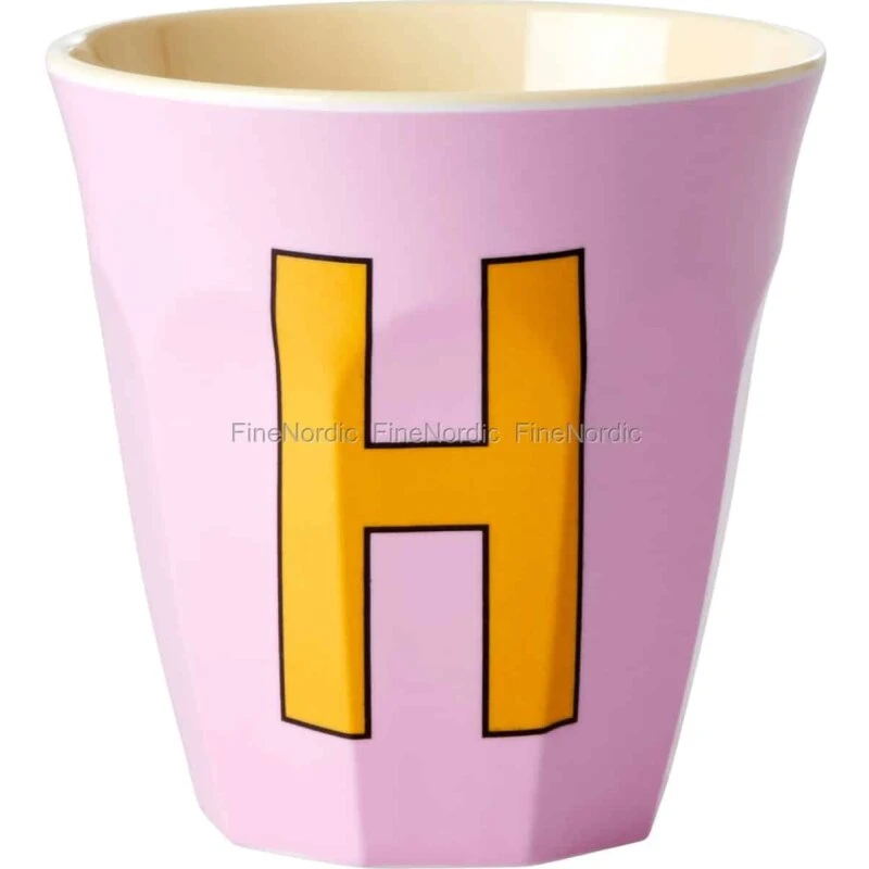 RICE Melamin Mellem Kop - Pink Alfabet