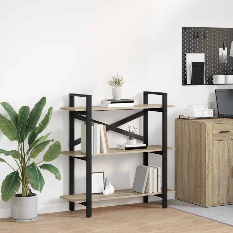 Bogreol Sonoma eg 100 x 33,5 x 102 cm (industriel)