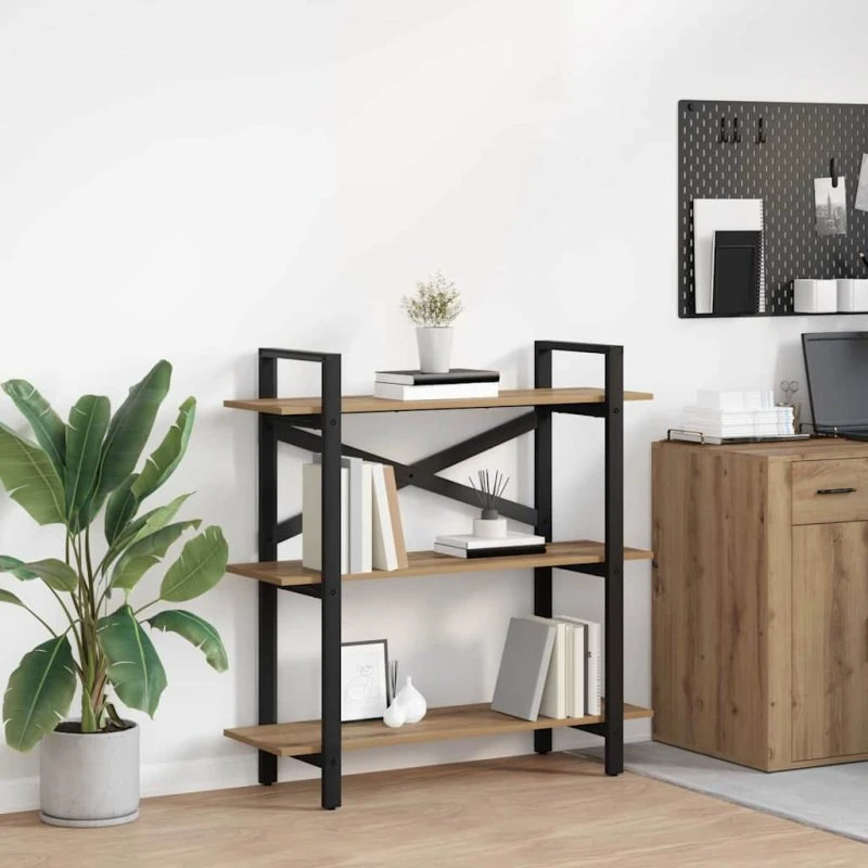 Artisan Bogreol i Egetræ 100x33,5x102 cm – Industrielt design