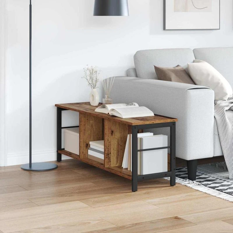 Industriel bogreol i gammelt træ 102x32x40,5 cm