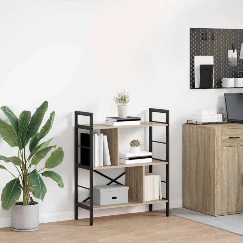 Bogreol Sonoma eg 75x30x91 cm – industrielt design