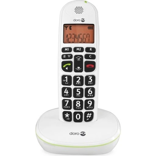Doro PhoneEasy 100w DECT trådløs telefon med nummervisning - Hvid