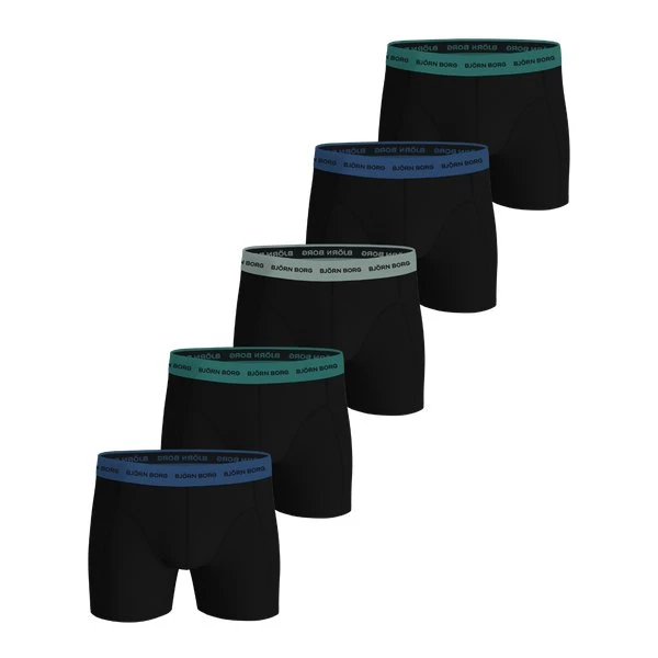 Björn Borg Cotton Stretch Boxers 5-pak - Sort, XL