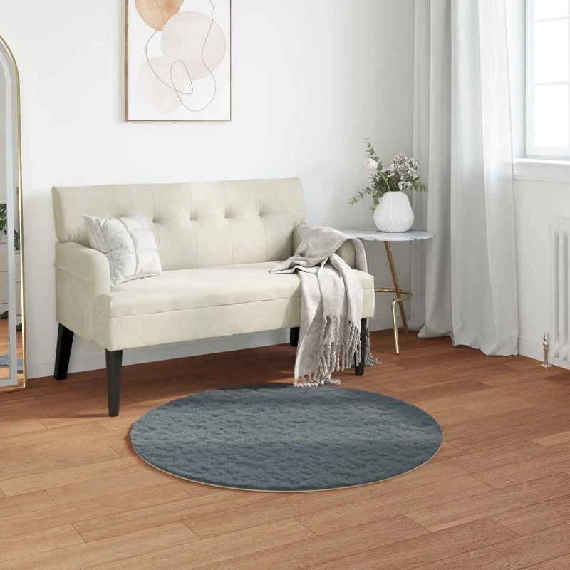 Faux Kaninpels Tæppe Olite Ø100 cm – Antracit