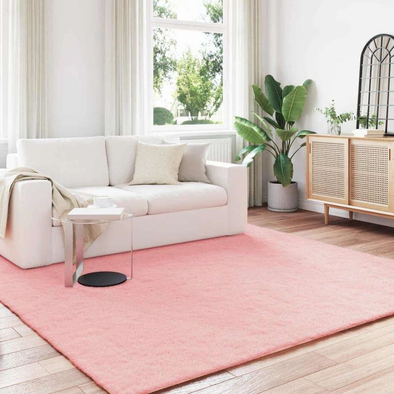 Faux kaninpels tæppe Olite lyserød 240x240 cm