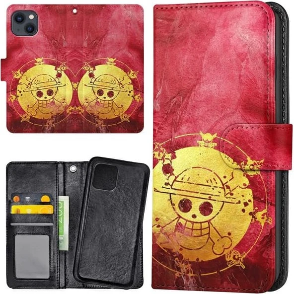 One Piece iPhone 15 Pungetui med Kortholder