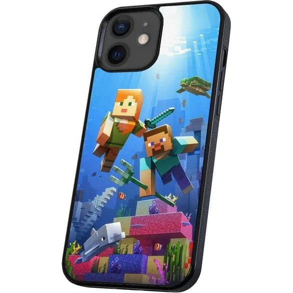 Minecraft Mobilcover til iPhone 11 - Sort