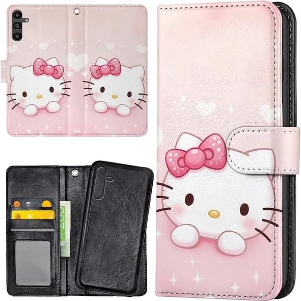 Samsung Galaxy A35 5G Cover med Kitty-design og kortholder