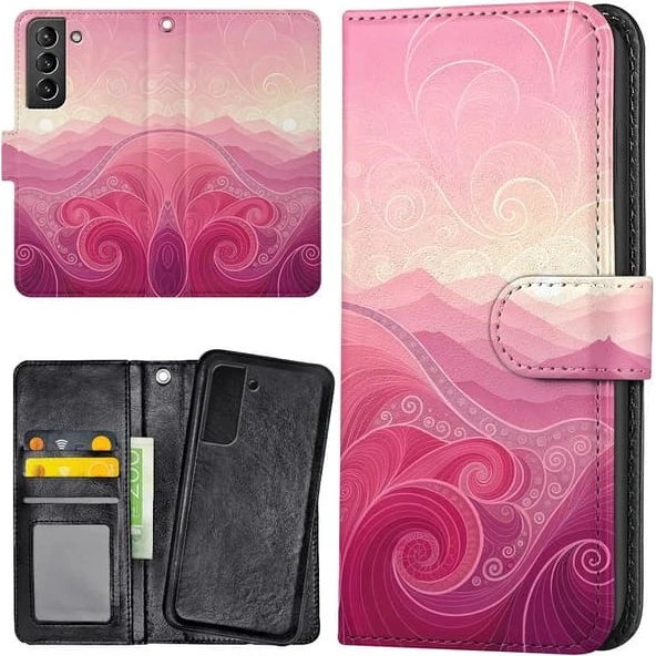 Samsung Galaxy S21 Plus Etui med Pung - Pink Hills