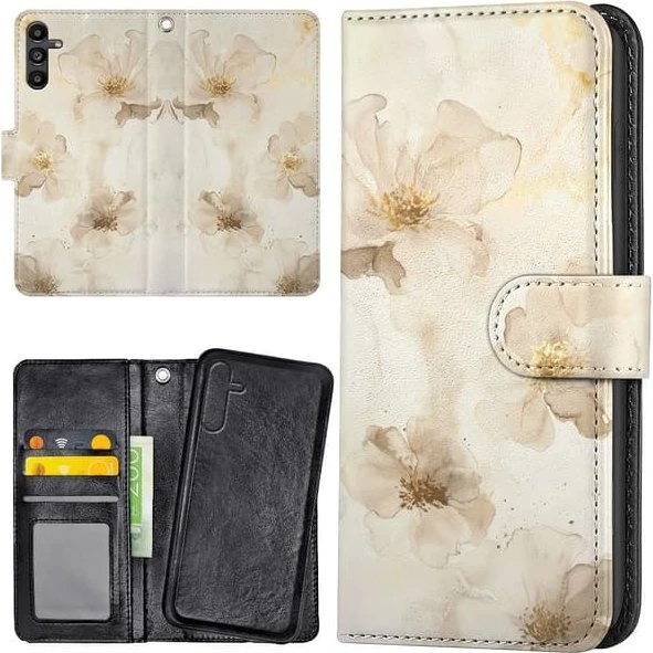 Samsung Galaxy S25 Plus Mobilcover med Pungetui - Flowers