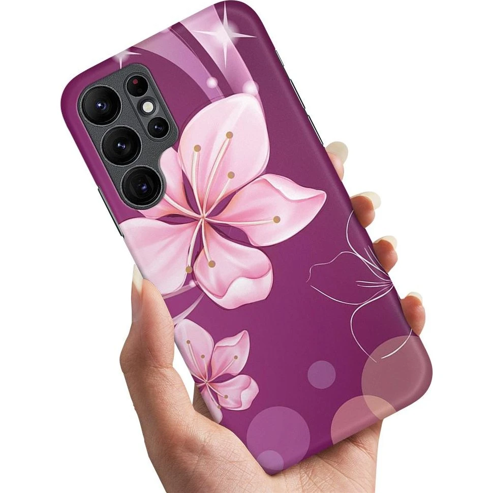 Samsung Galaxy S23 Ultra Cover - Hvid Blomst