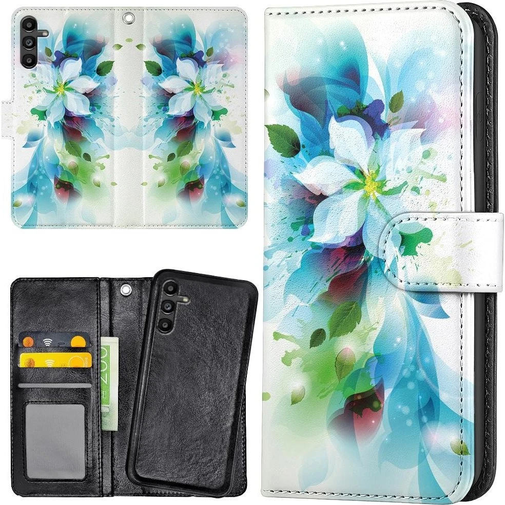 Samsung Galaxy A16 4G/5G Mobilcover med Blomst og Pungetui