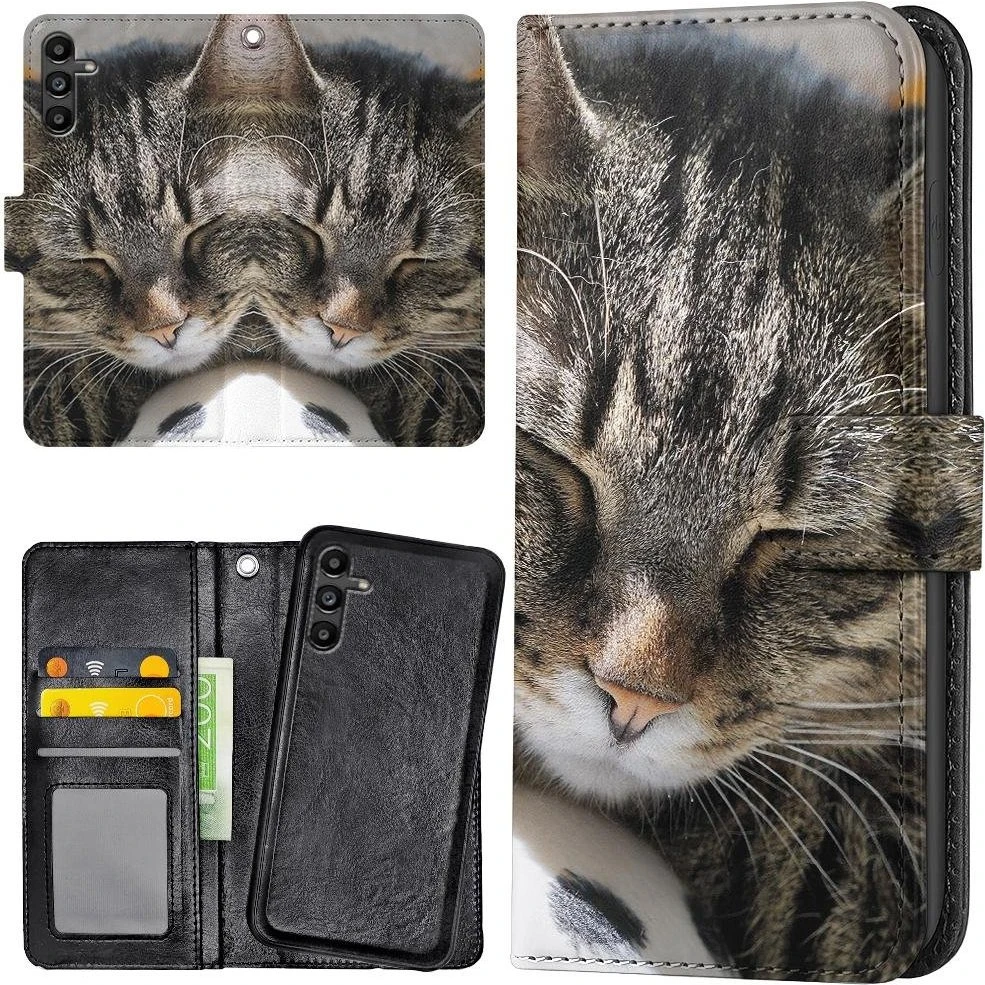 Samsung Galaxy A16 4G/5G Cover med Sovende Kat & Pung