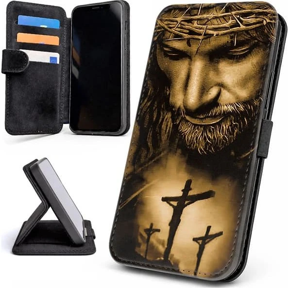 Samsung Galaxy S26 Etui med kortholder og Jesus-motiv