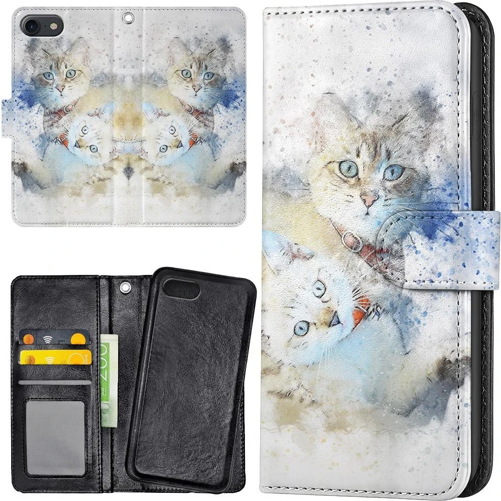 iPhone 7/8/SE Katte Mobilcover med Pung og Kortholder