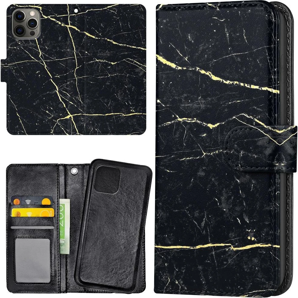 iPhone 12 Pro Max - Marmor Mobilcover med Pungetui