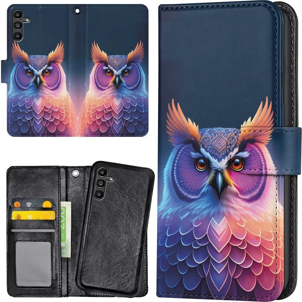 Samsung Galaxy S24 FE Mobilcover med Pung og Ugle-design