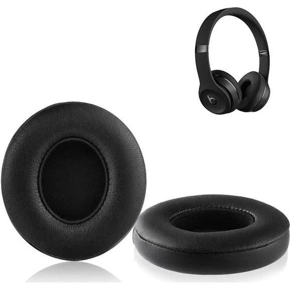 Beats Solo 2 og 3 Ørepuder - Sort Kunstlæder med Memory Foam