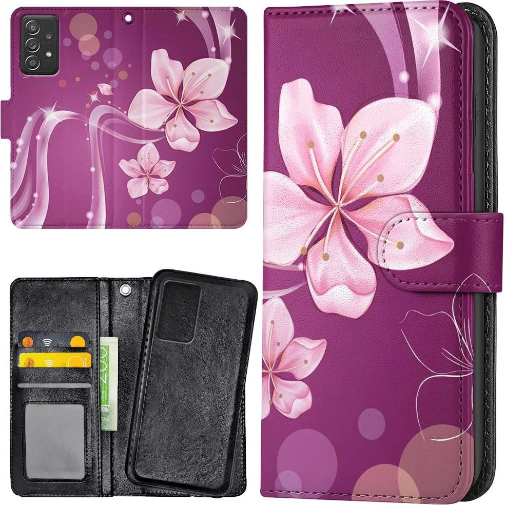 Samsung Galaxy A52/A52s 5G Cover med Hvid Blomst og Pung