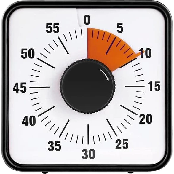 Visuel Timer 60 minutter - Stor analog nedtælling 19cm