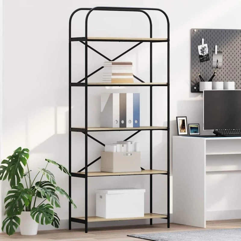 Bogreol Sonoma eg 80x30x183 cm - konstrueret træ