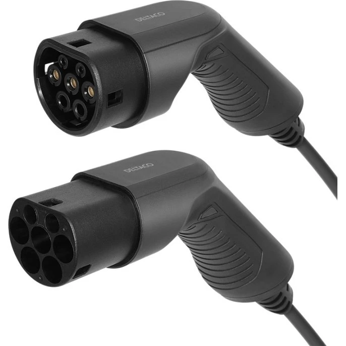 DELTACO e-Charge Type 2 ladekabel - 10m, 1 fase, 16A, 3.6kW