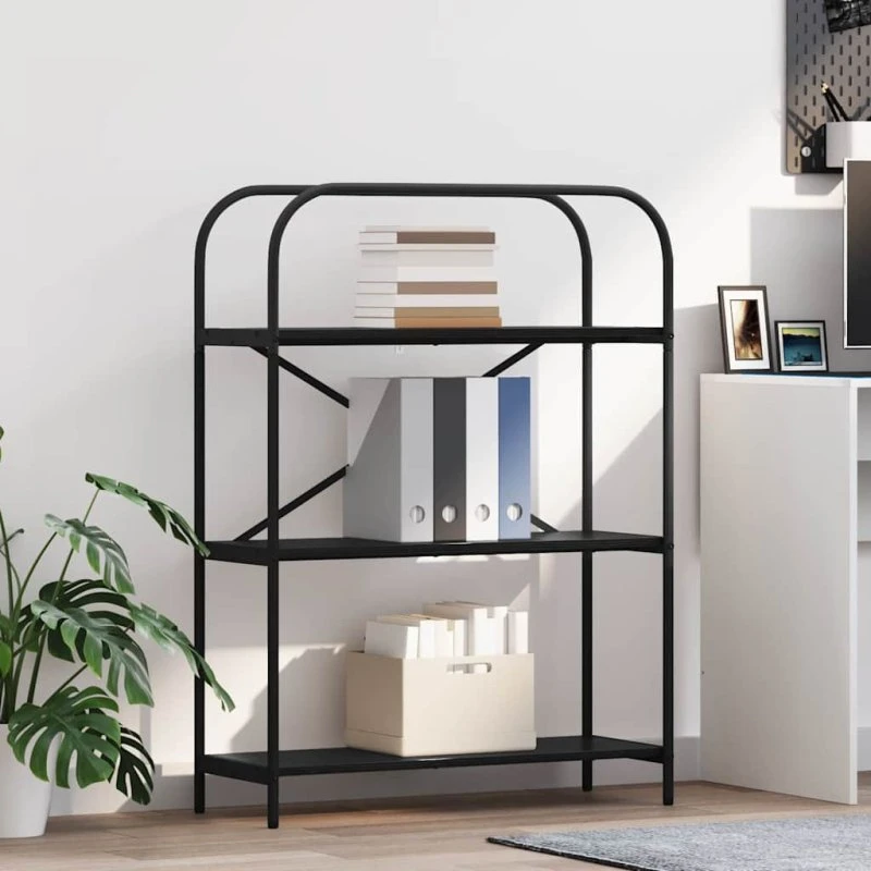 Bogreol i sort eg 80×30×109 cm – konstrueret træ