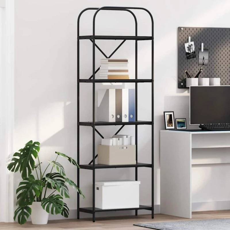 Bogreol i sort eg (60x30x183 cm) - Konstrueret træ