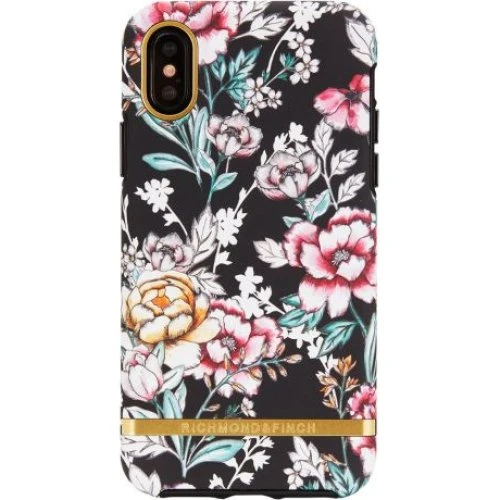 Richmond & Finch Sort Blomstret Cover til iPhone X/XS/11
