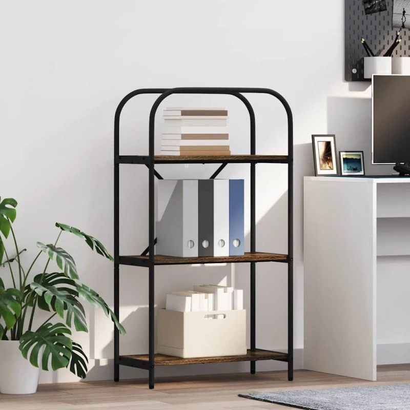 Bogreol Røget Eg 60×30×109 cm – Konstrueret træ