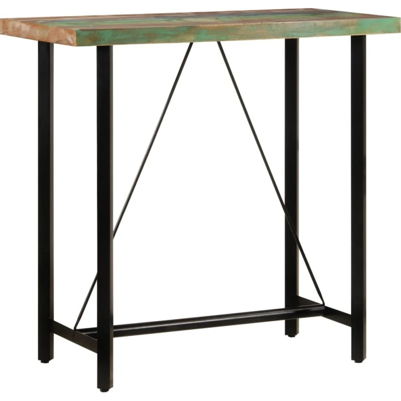 Barbord 110x55x107 cm i genbrugstræ og jern