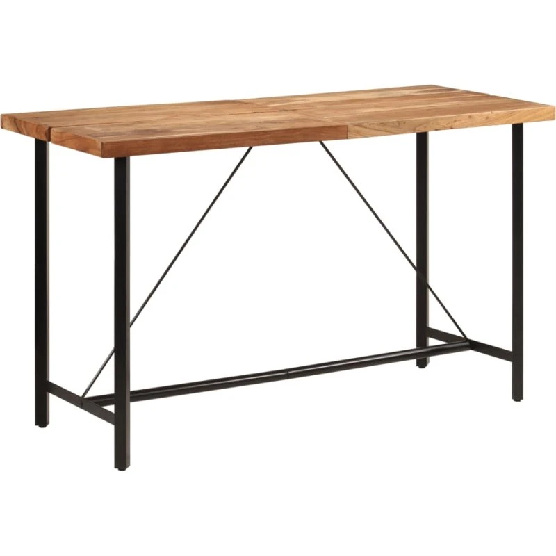 Barbord i massivt akacietræ & jern 180x70x107 cm