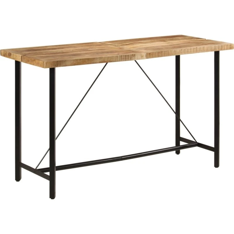 Barbord i massivt mangotræ og jern 180x70x107 cm